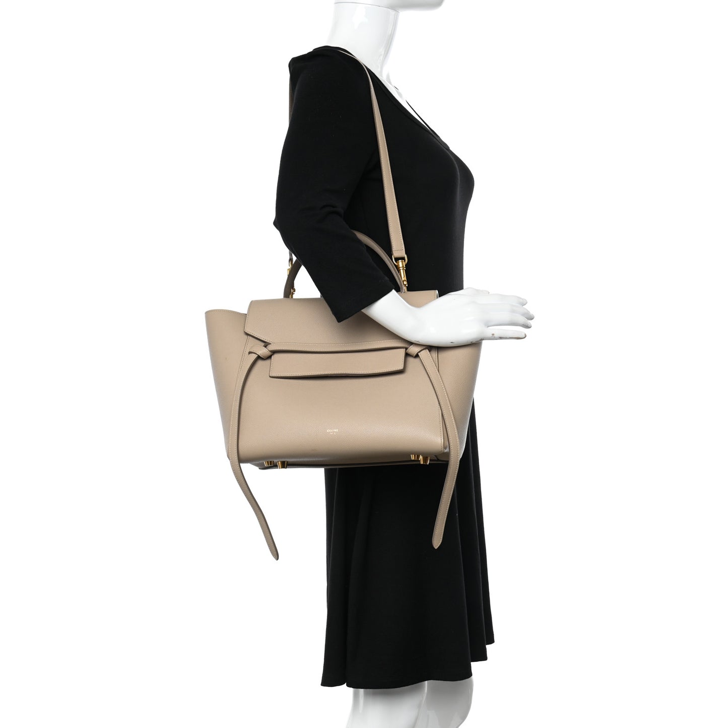 Grained Calfskin Mini Belt Bag Light Taupe