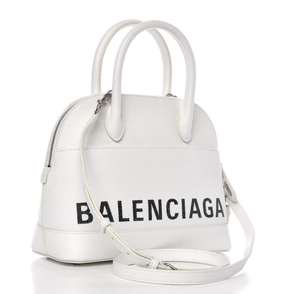 Balenciaga Signature Grained Calfskin Logo S Ville Top Handle Bag White 3 of 6