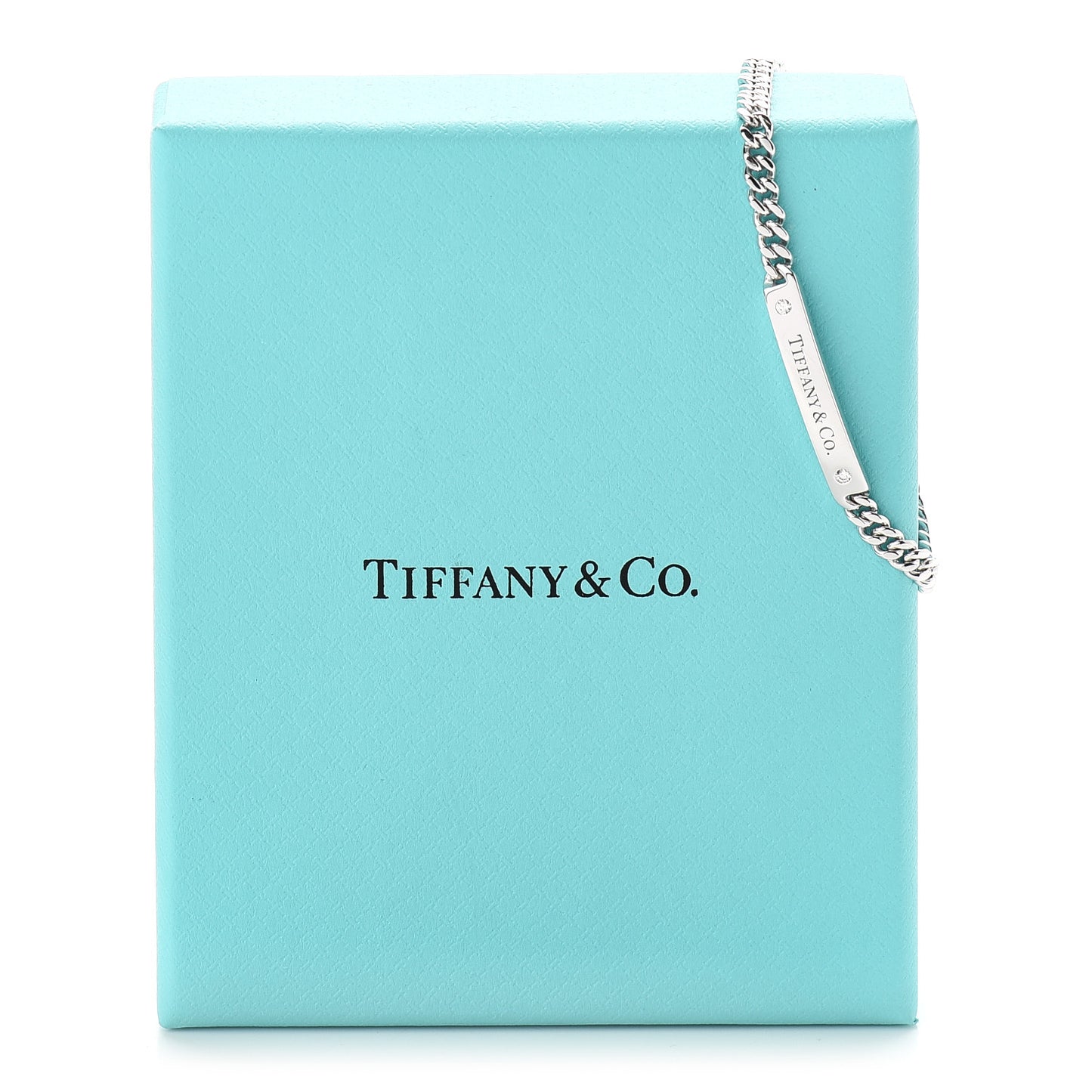 18K White Gold Diamond Micro Link ID Chain Bracelet