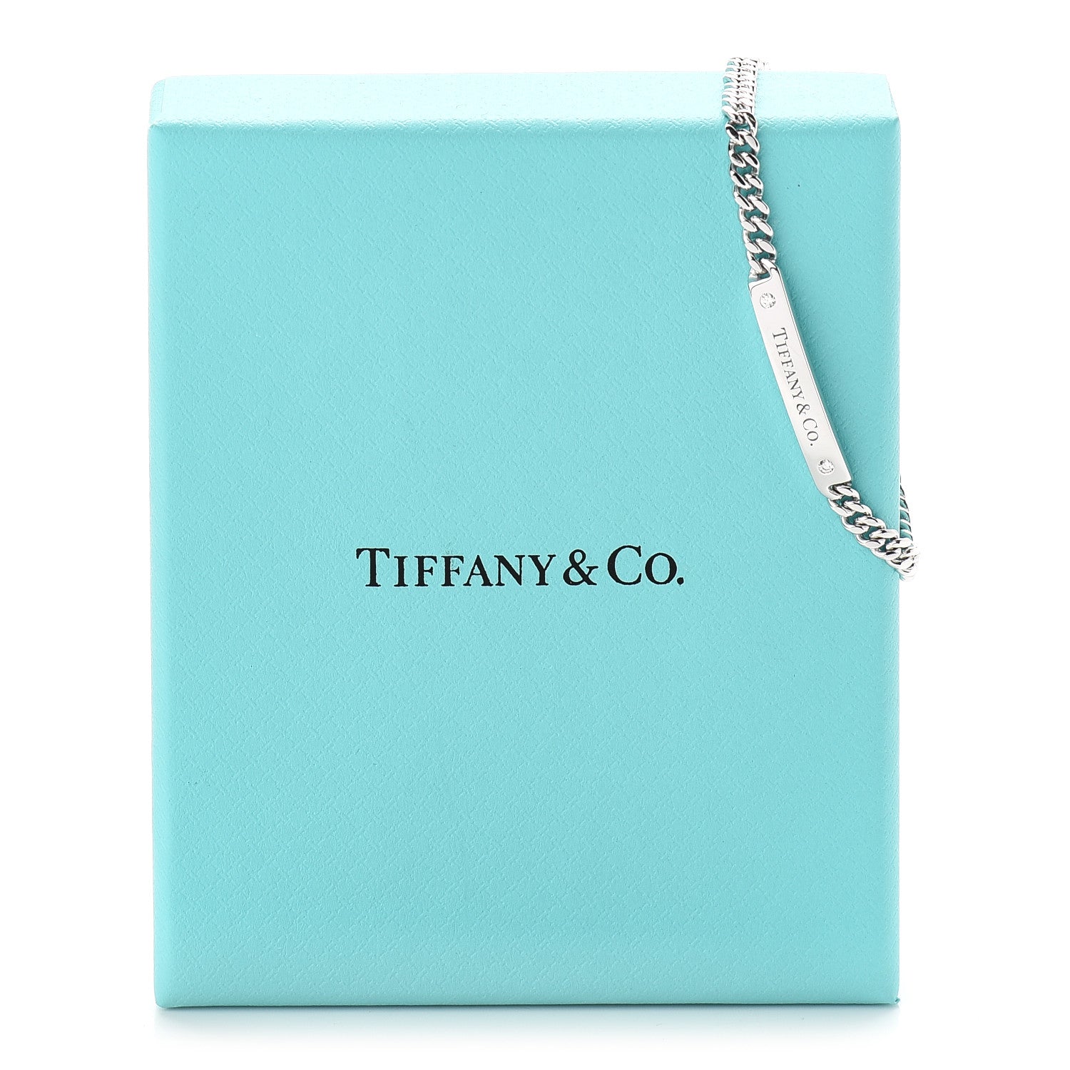 Tiffany 18K White Gold Diamond Micro Link ID Chain Bracelet 6 of 6