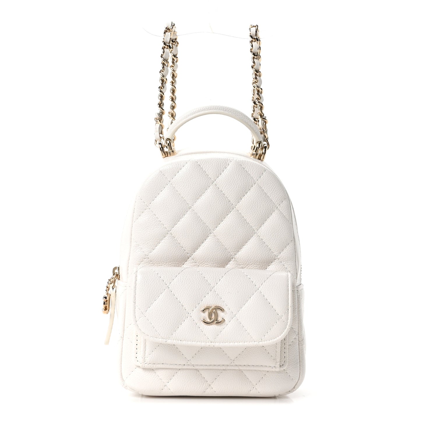 Caviar Quilted CC Mini Classic Backpack White
