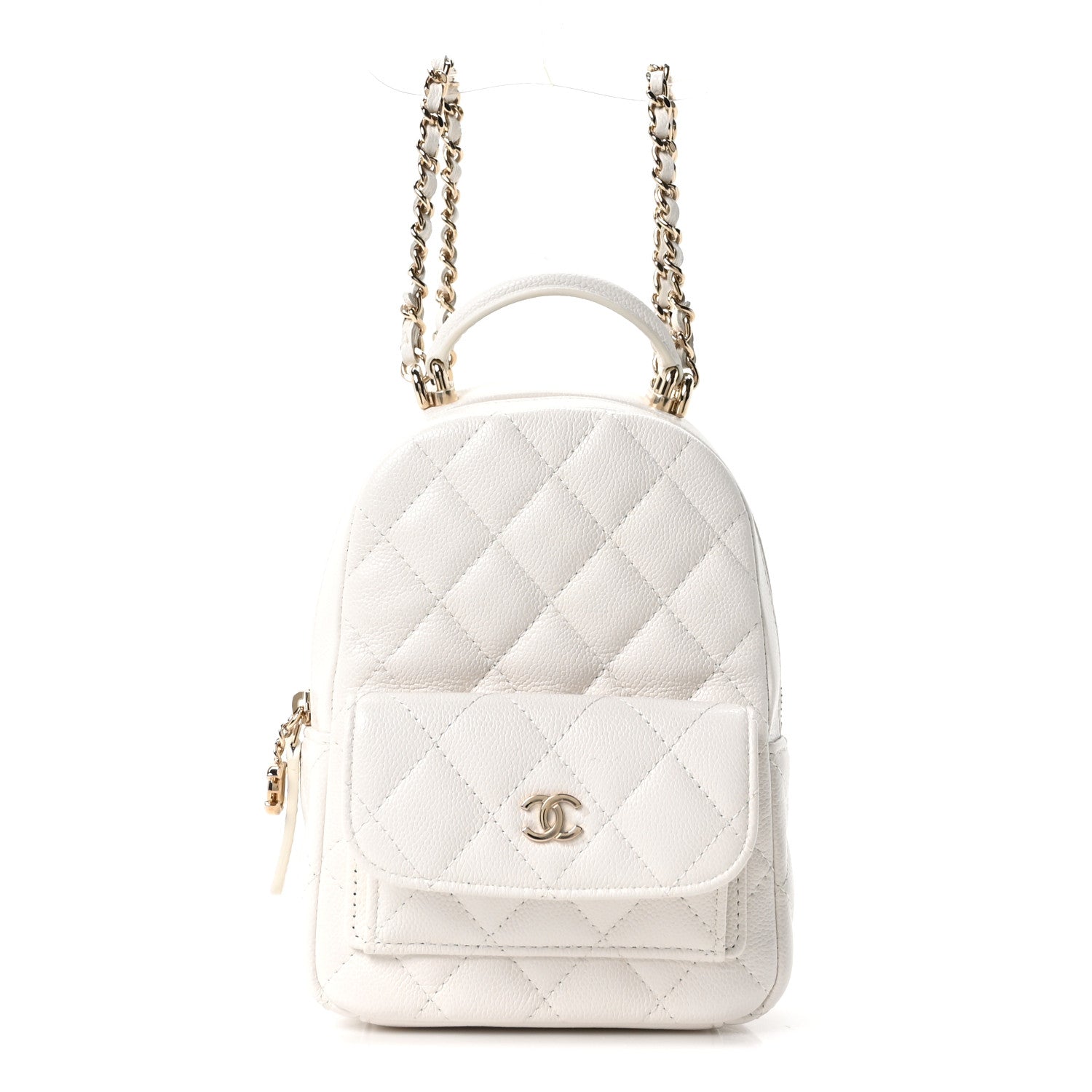Chanel Caviar Quilted CC Mini Classic Backpack White 1 of 11
