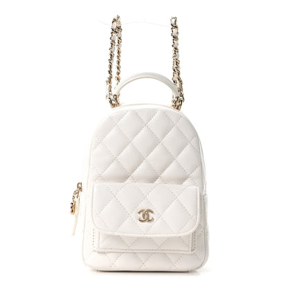 Chanel Caviar Quilted CC Mini Classic Backpack White 1 of 11