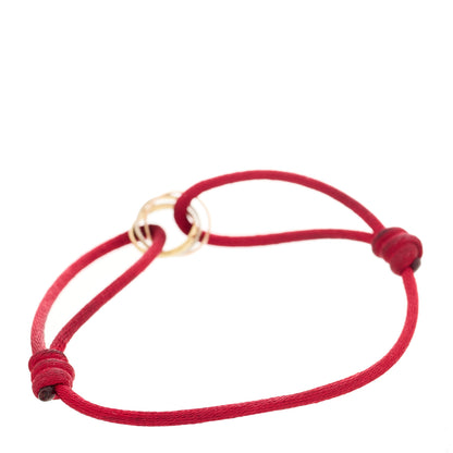 Cartier 18K Pink Yellow White Gold Trinity Cord Bracelet Red 2 of 6