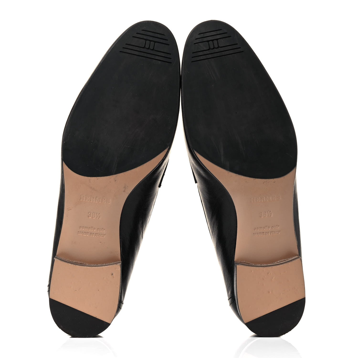 Hermes Goatskin Womens Paris Loafers 38.5 Black 6 of 7