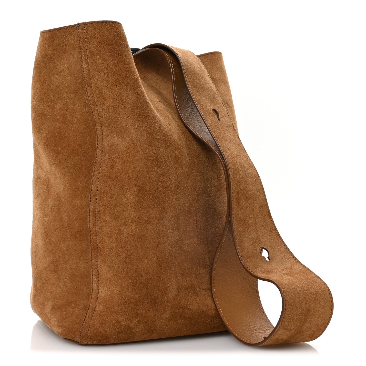 Loewe Suede Calfskin Medium Pebble Bucket Bag Tobacco 4 of 10