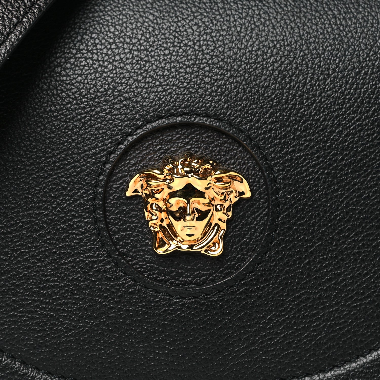 Versace Grained Calfskin La Medusa Small Shoulder Bag Black 7 of 9