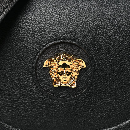 Versace Grained Calfskin La Medusa Small Shoulder Bag Black 7 of 9
