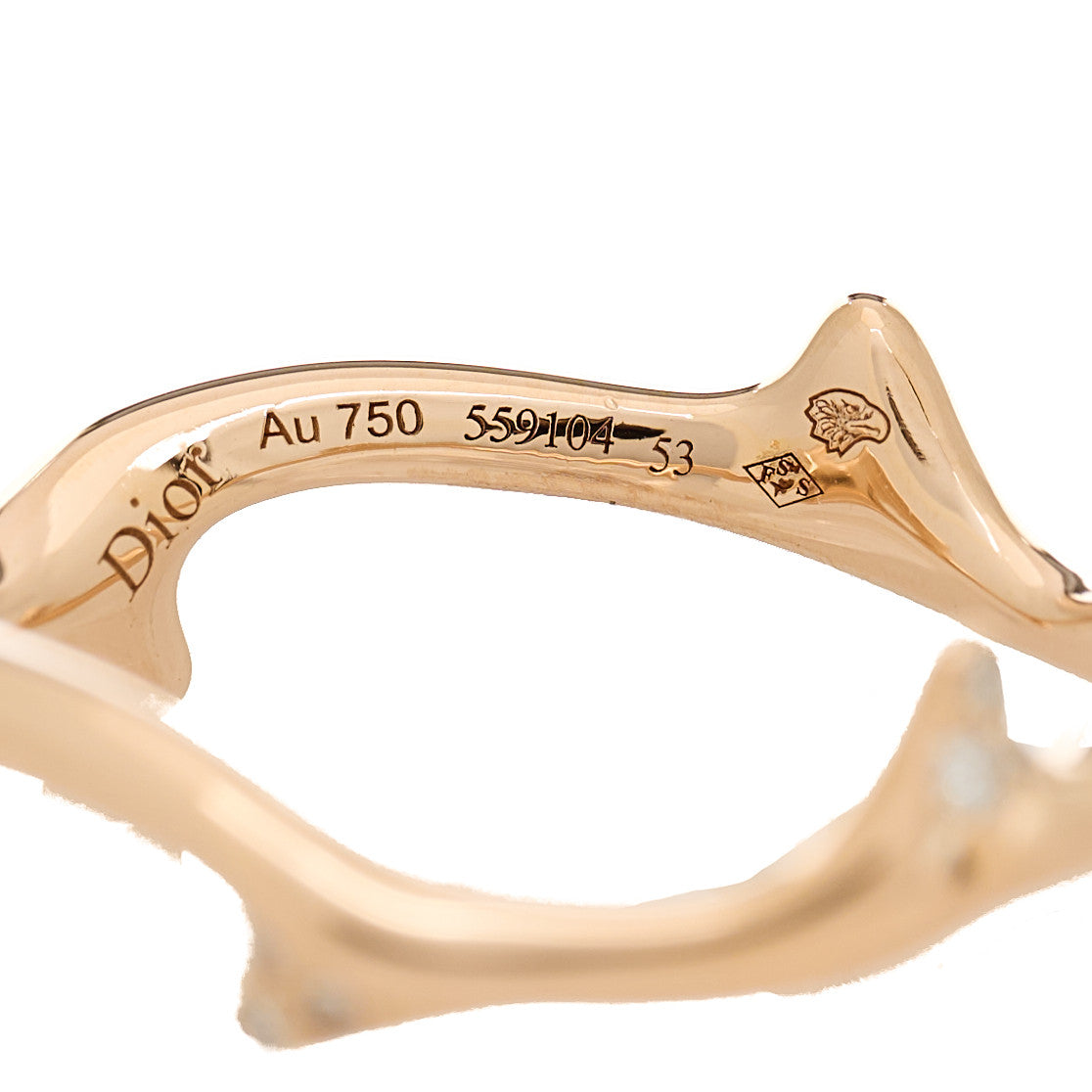 18K Rose Gold Diamond Bois de Rose Ring 53 6.25
