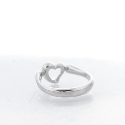 Tiffany Platinum Diamond Elsa Peretti Open Heart Ring 5 3 of 6