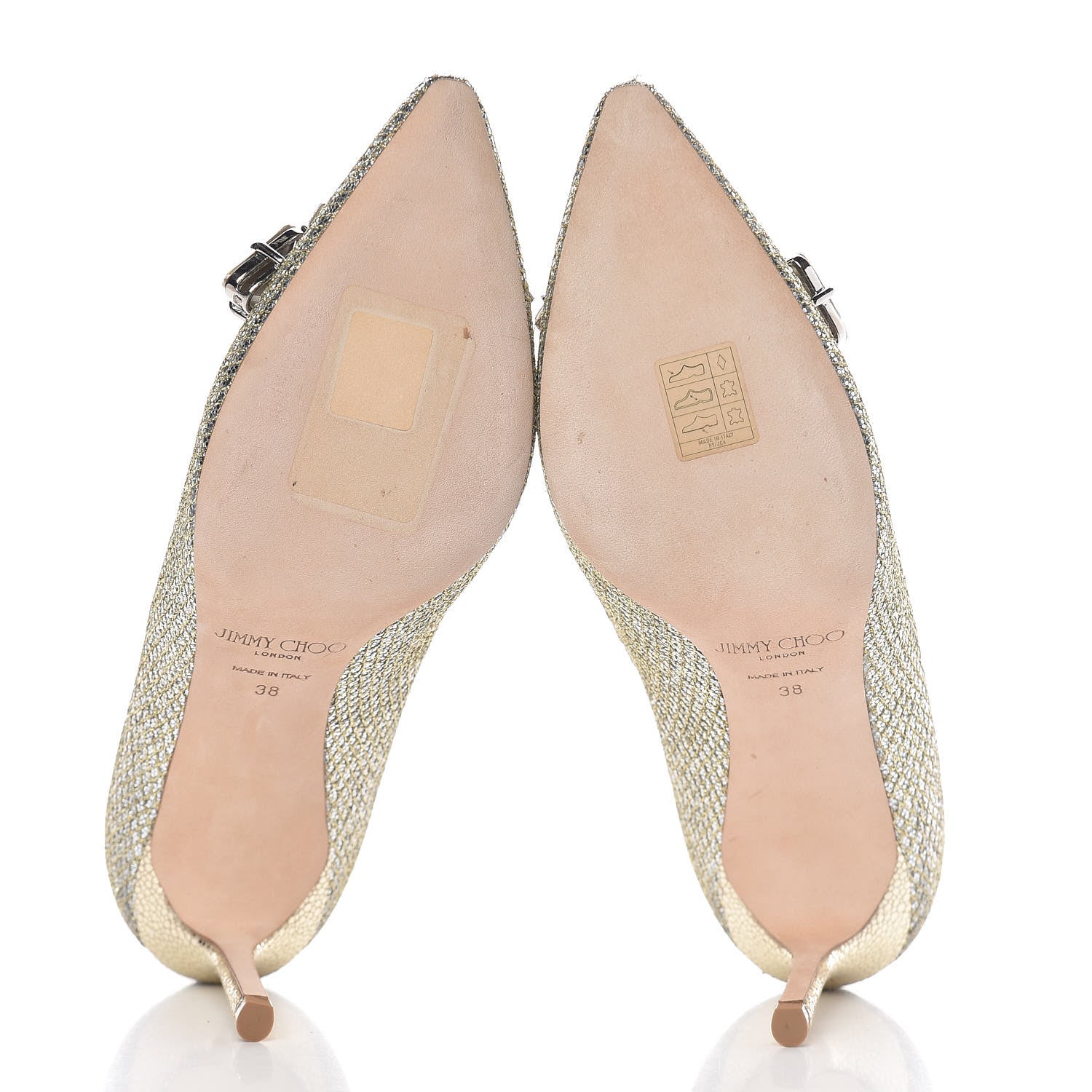 Jimmy Choo Glitter Crystal Marvel 100 Pumps 38 Champagne 5 of 13