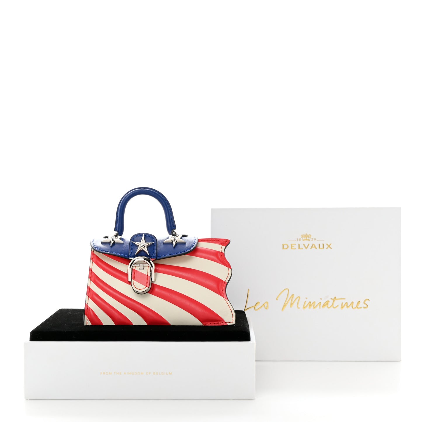 Box Calfskin Wonder Woman Mini Brillant Bag Charm Blue White Red