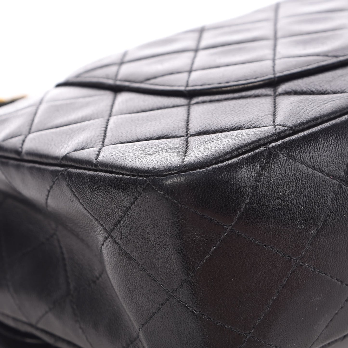 Lambskin Quilted Medium Double Flap Black