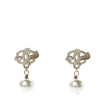 Chanel Pearl CC Drop Earrings Gold 1 of 4