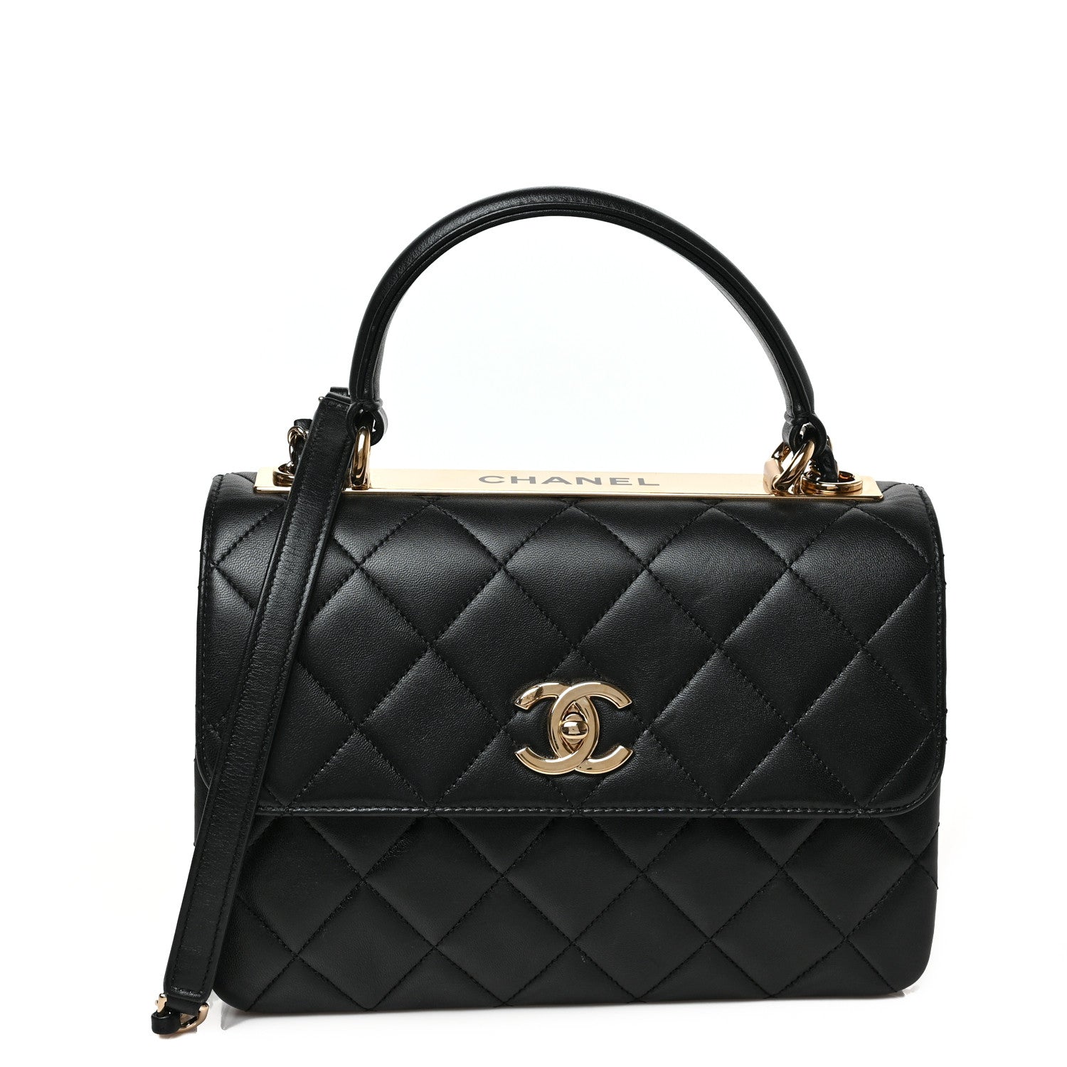 Chanel Lambskin Quilted Small Trendy CC Dual Handle Flap Bag Black 1 of 10