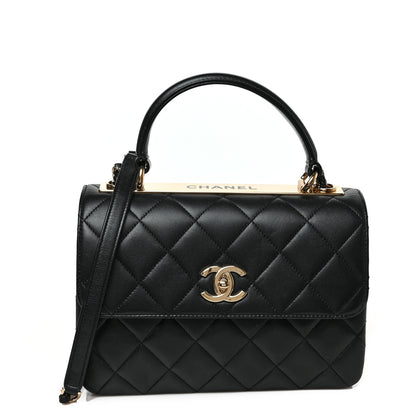Chanel Lambskin Quilted Small Trendy CC Dual Handle Flap Bag Black 1 of 10