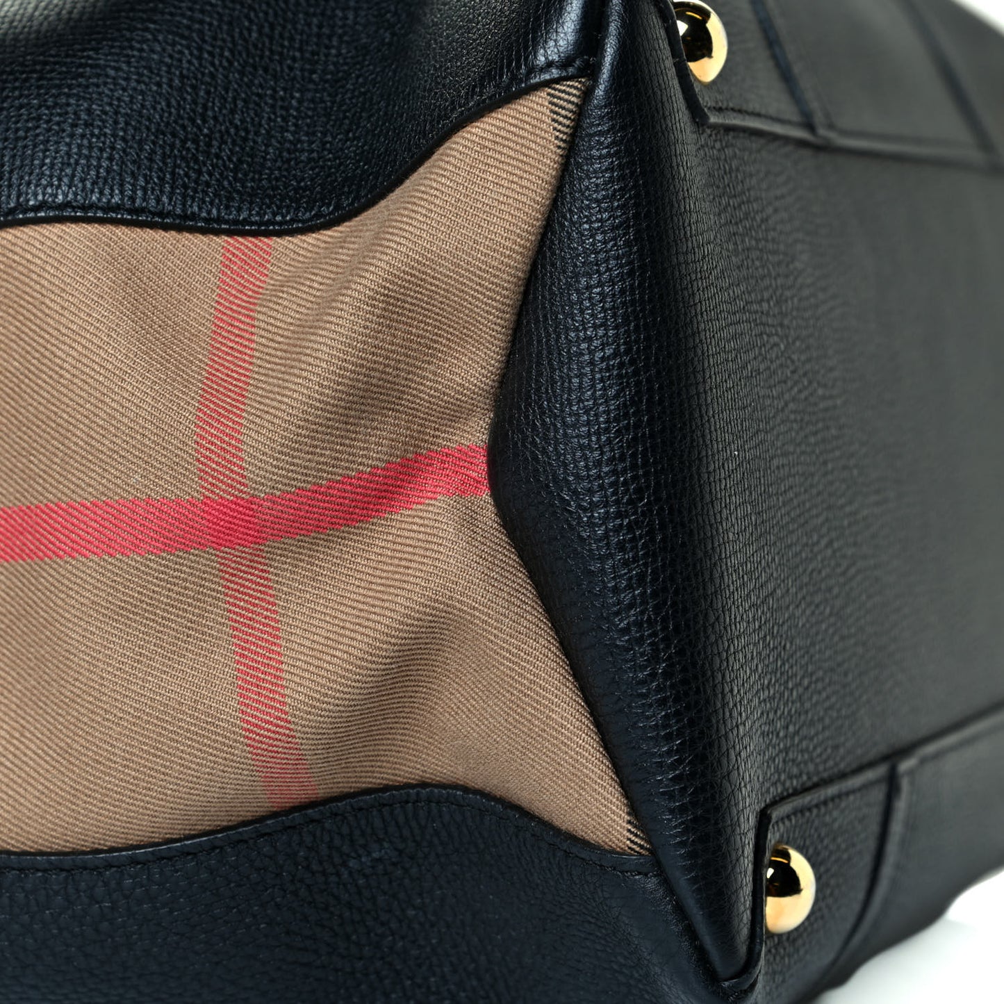 Grainy Calfskin House Check Mason Diaper Tote Black