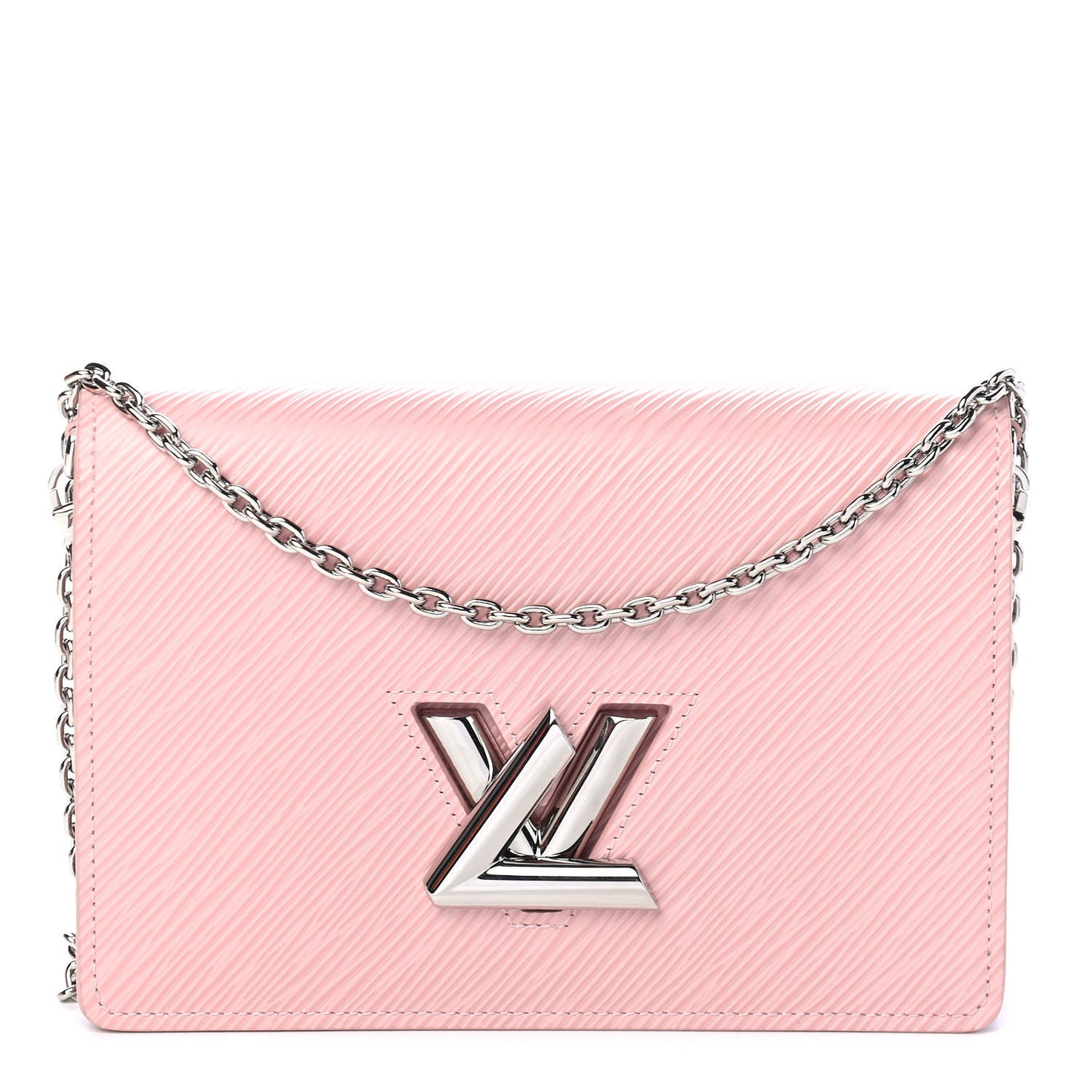 Epi Twist Belt Chain Wallet Rose Ballerine