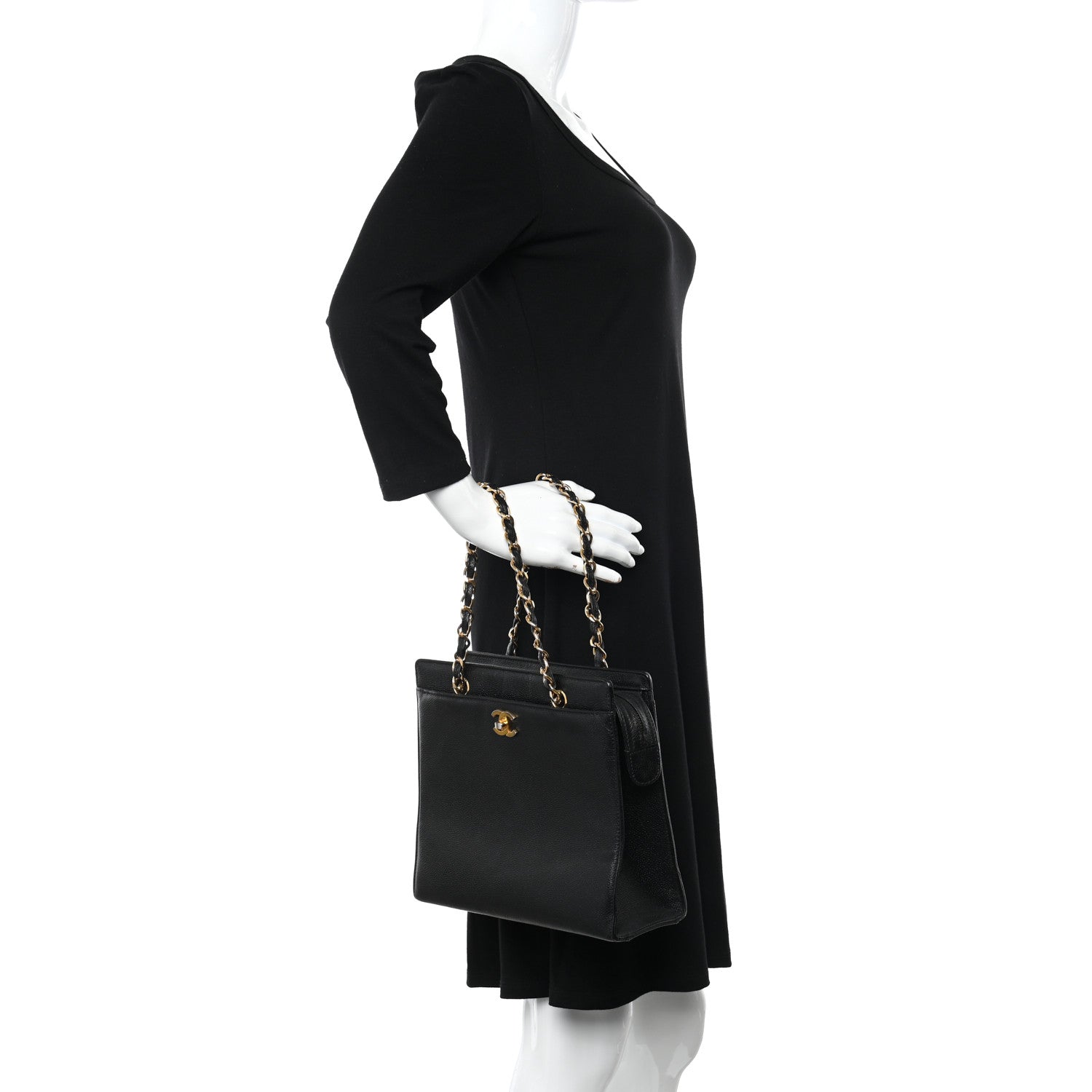 Chanel Caviar CC Shoulder Bag Black 2 of 12