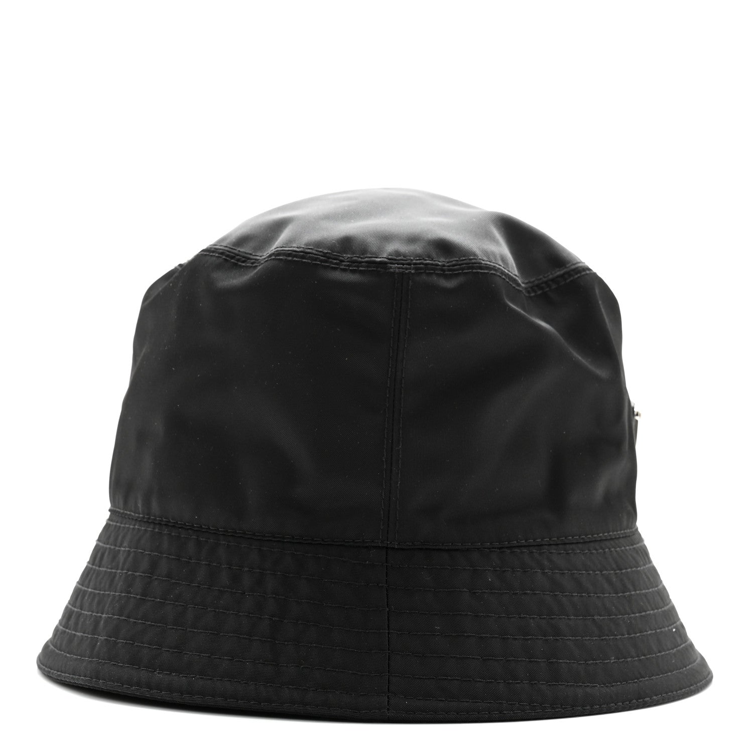 Prada Re-Nylon Metal Triangle Logo Womens Bucket Hat S Black 5 of 10