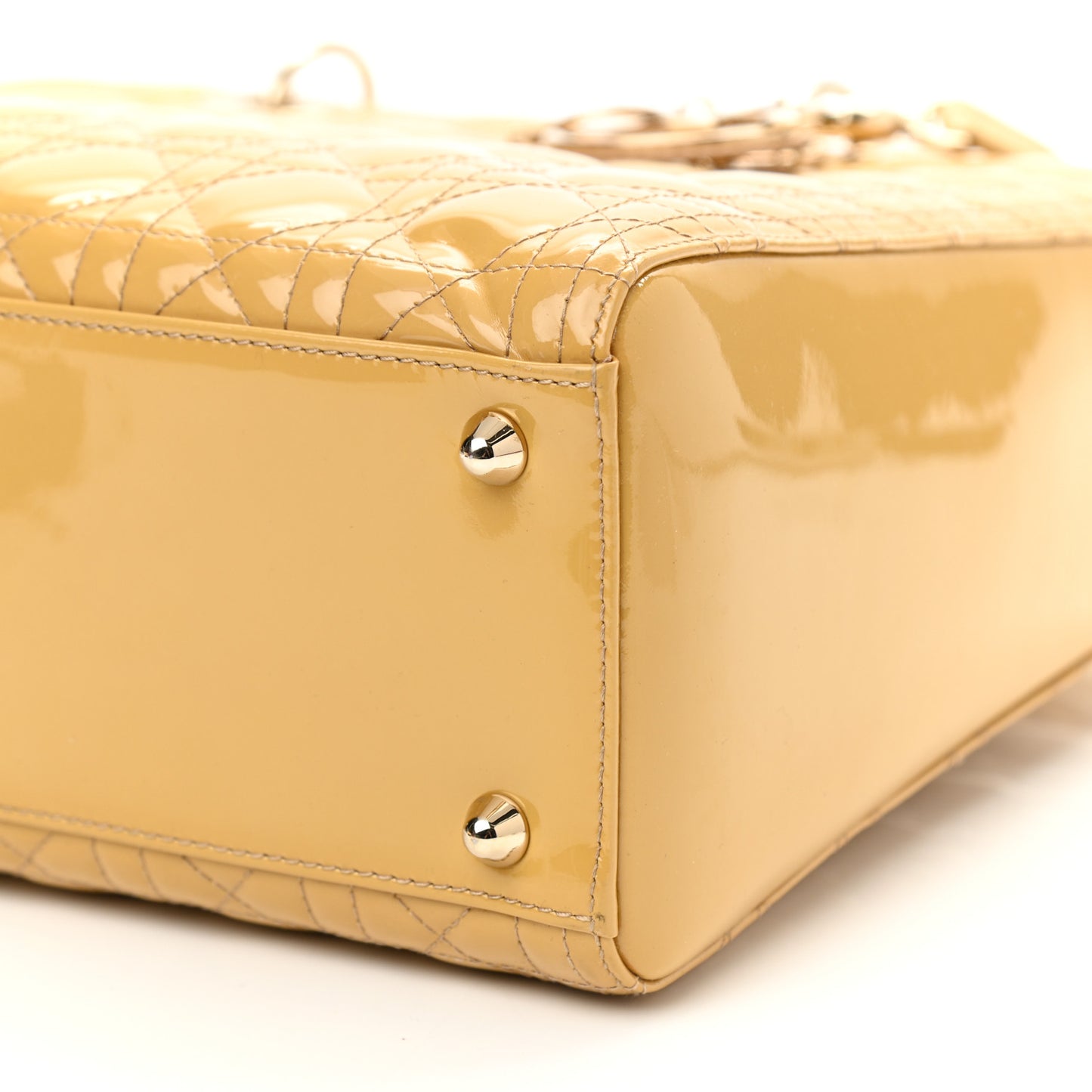 Patent Cannage Large Lady Dior Beige