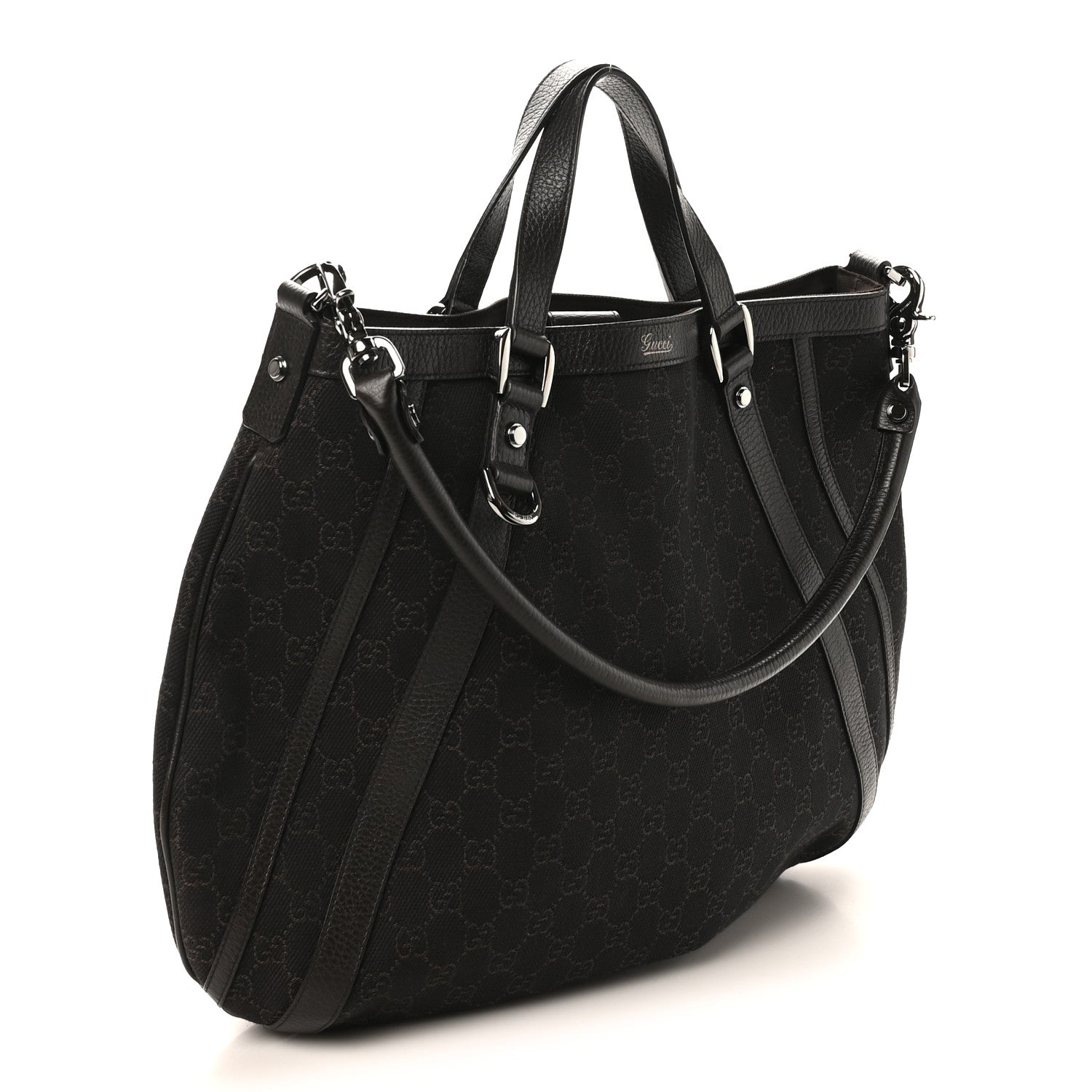 Gucci Monogram Medium Abbey Convertible Tote Dark Brown 3 of 10