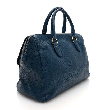 Mulberry Glossy Goatskin Medium Del Rey Satchel Blue 3 of 9