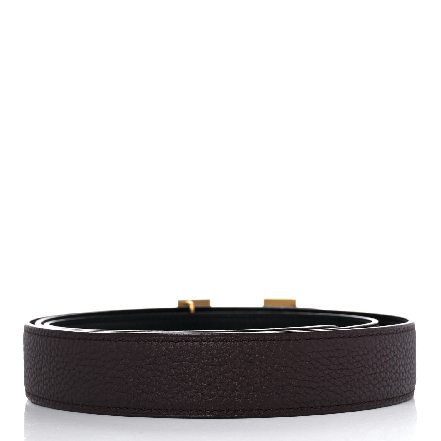 Hermes Togo Box 32mm H Belt 120 Chocolate Black 2 of 7