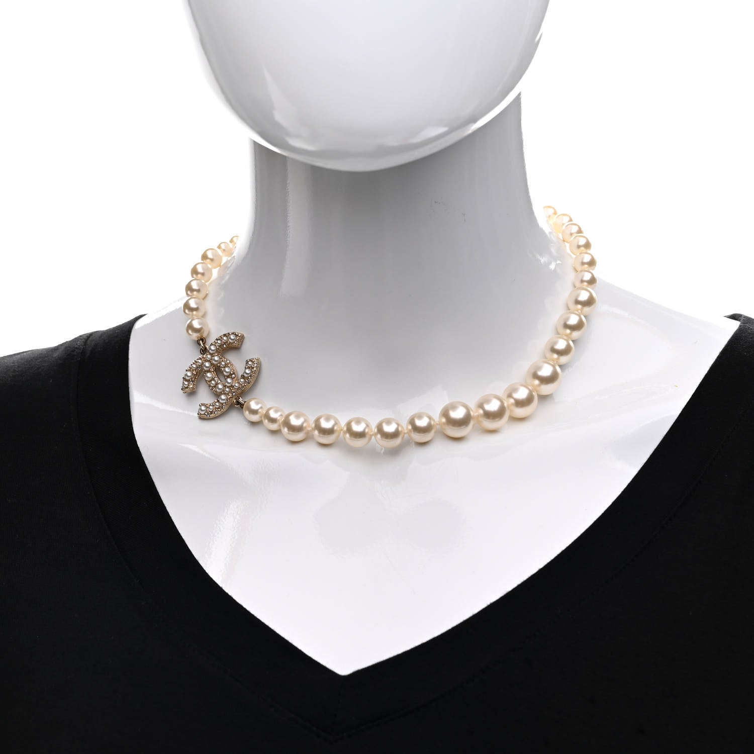 Chanel Pearl CC 100th Anniversary Necklace Light Gold 2 of 6