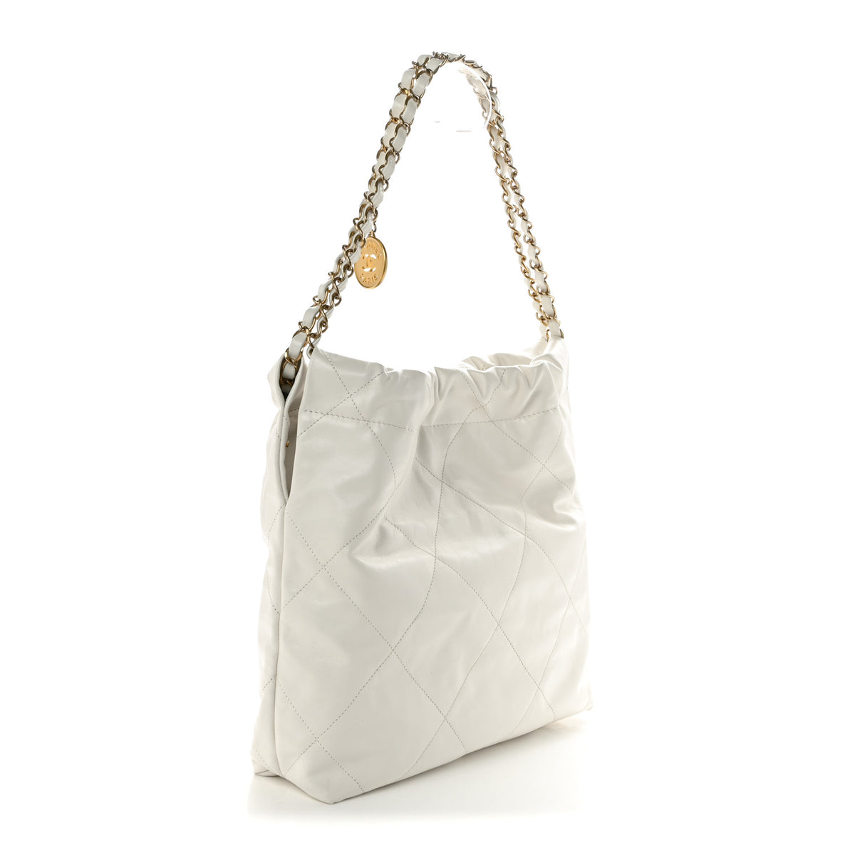Chanel Shiny Calfskin Quilted Small Chanel 22 White 3 of 10