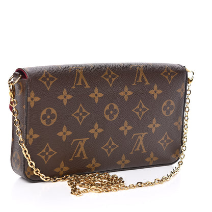 Louis Vuitton Monogram Pochette Felicie Chain Wallet Fuchsia 3 of 8