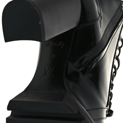 Louis Vuitton Patent Calfskin Star Trail Ankle Boots 38 Black 6 of 9
