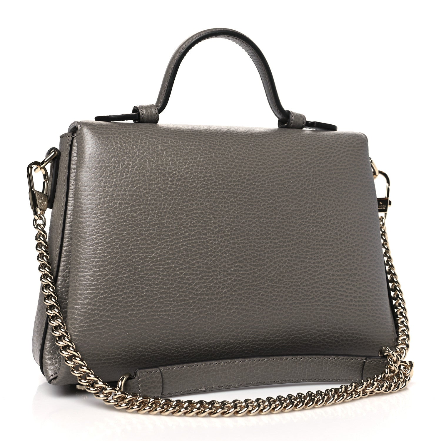 Gucci Dollar Calfskin Interlocking G Top Handle Shoulder Bag Loess 3 of 9