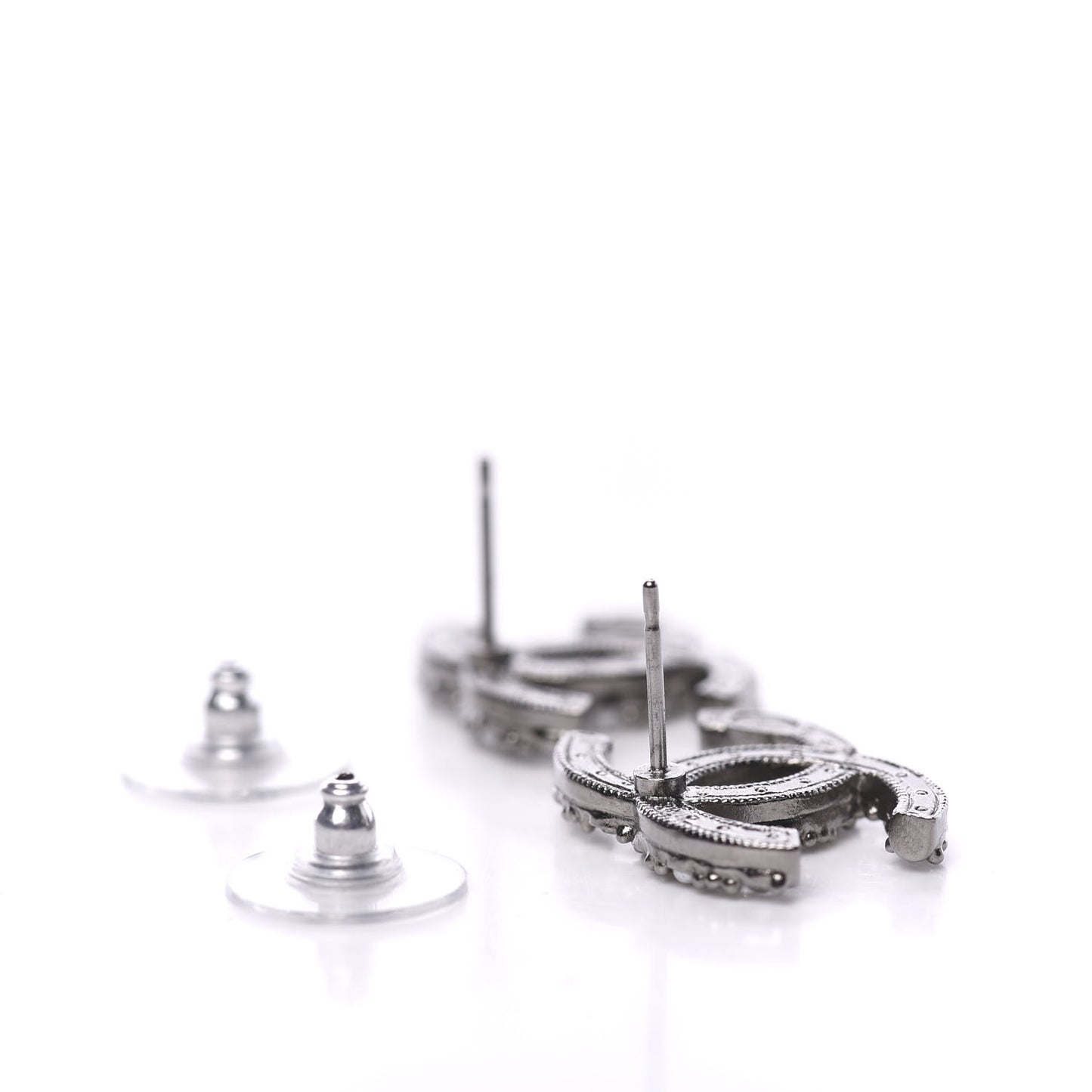 Ruthenium Crystal Pearl Caviar Earrings