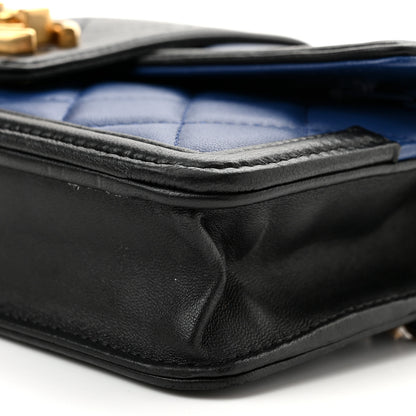 Chanel Lambskin Quilted Elegant CC Wallet On Chain WOC Blue Black 11 of 11