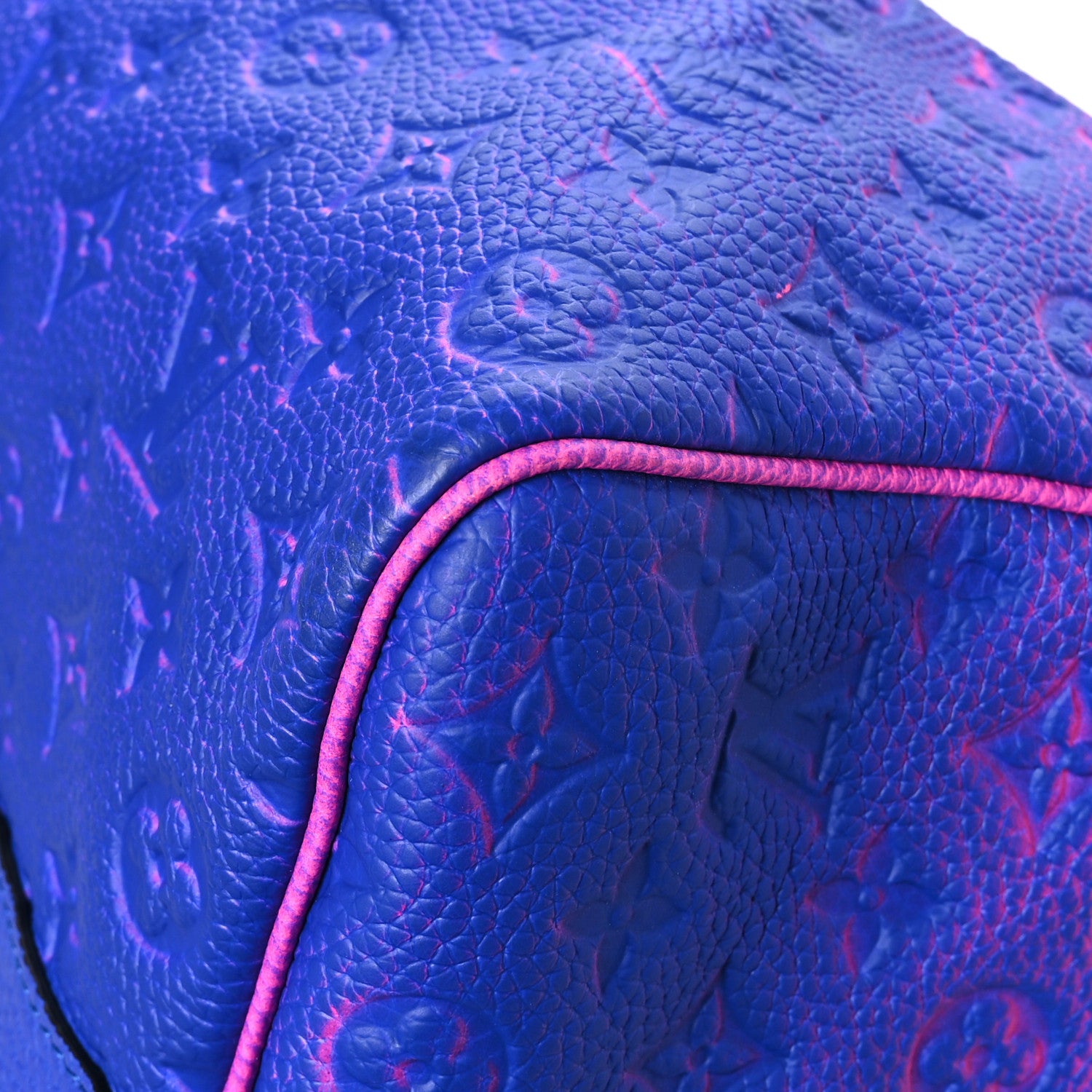 Louis Vuitton Taurillon Illusion Keepall Bandouliere 50 Bleu Rose 10 of 11