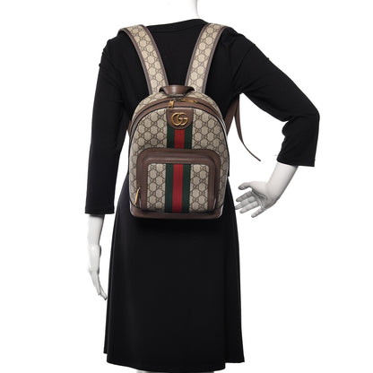Gucci GG Supreme Monogram Calfskin Web Small Ophidia Day Backpack Beige Ebony New Acero 2 of 9