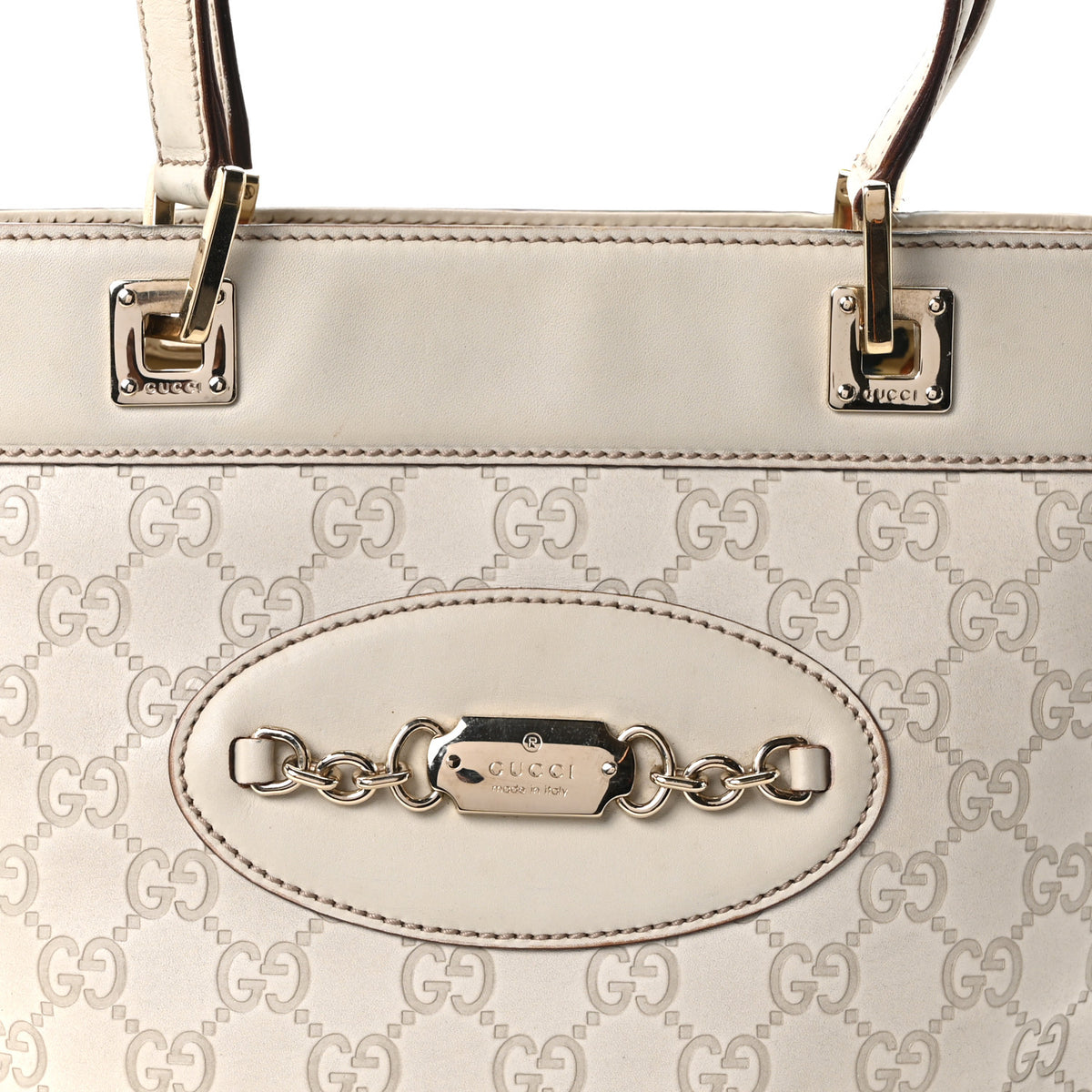 Guccissima Small Punch Tote Off White