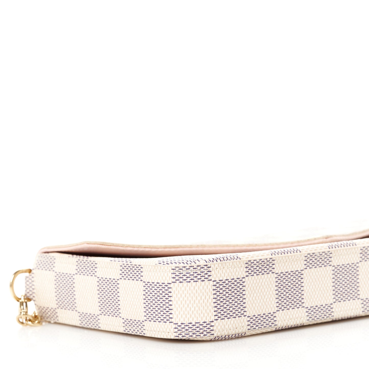 Damier Azur Pochette Felicie Chain Wallet Rose Ballerine