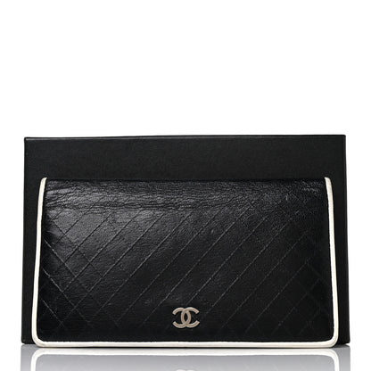Chanel Calfskin Diamond Stitched Yen Wallet Dark Navy Blue 9 of 9