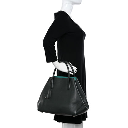 Christian Dior Supple Grained Calfskin Large Open Bar Tote Green 2 of 12
