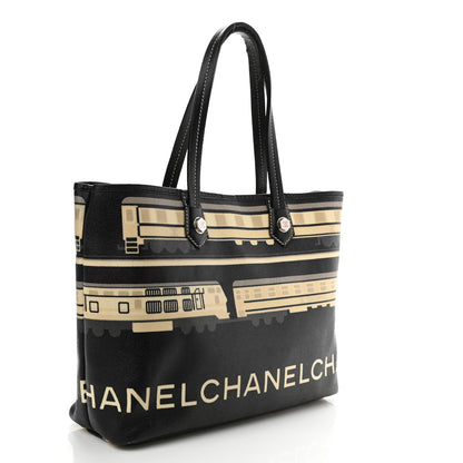 Chanel Coated Canvas Le Train Bag Black 3 of 10