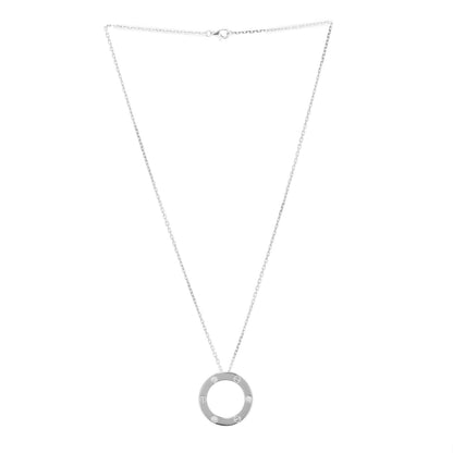 Cartier 18K White Gold 3 Diamonds LOVE Pendant Necklace 3 of 7