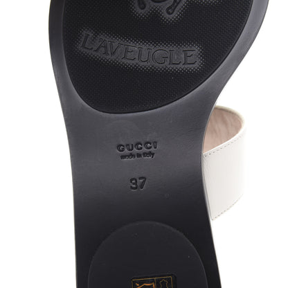Gucci Calfskin GG Marmont Thong Sandals 37 Mystic White 7 of 7