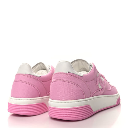 Chanel Cotton Sneakers 38 Pink White 4 of 8