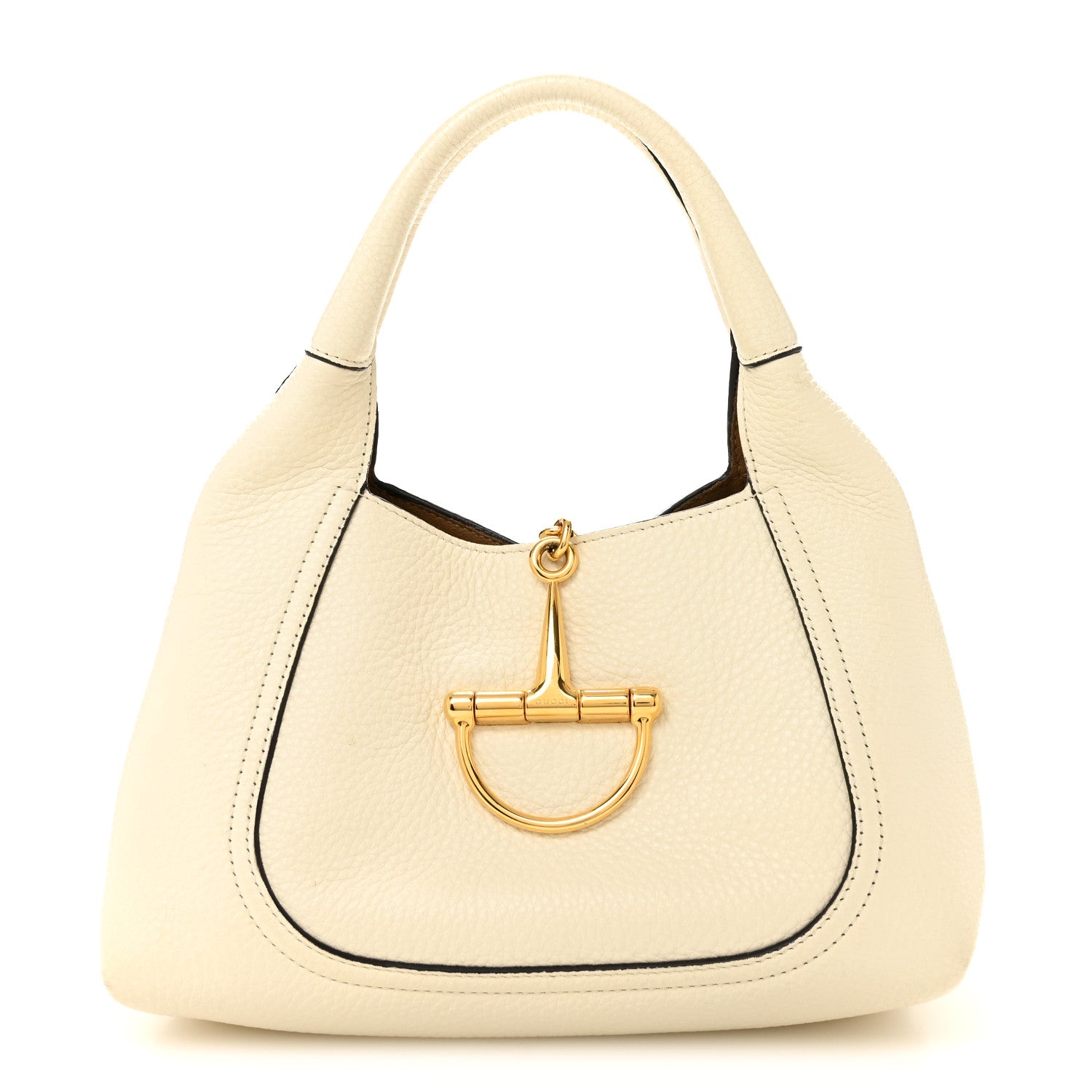 Gucci Grained Calfskin Softbit Medium Shoulder Bag White 1 of 12