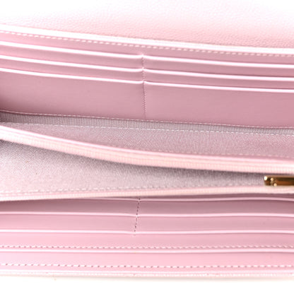 Chanel Caviar Quilted Large Gusset Flap Wallet Light Pink 5 of 10