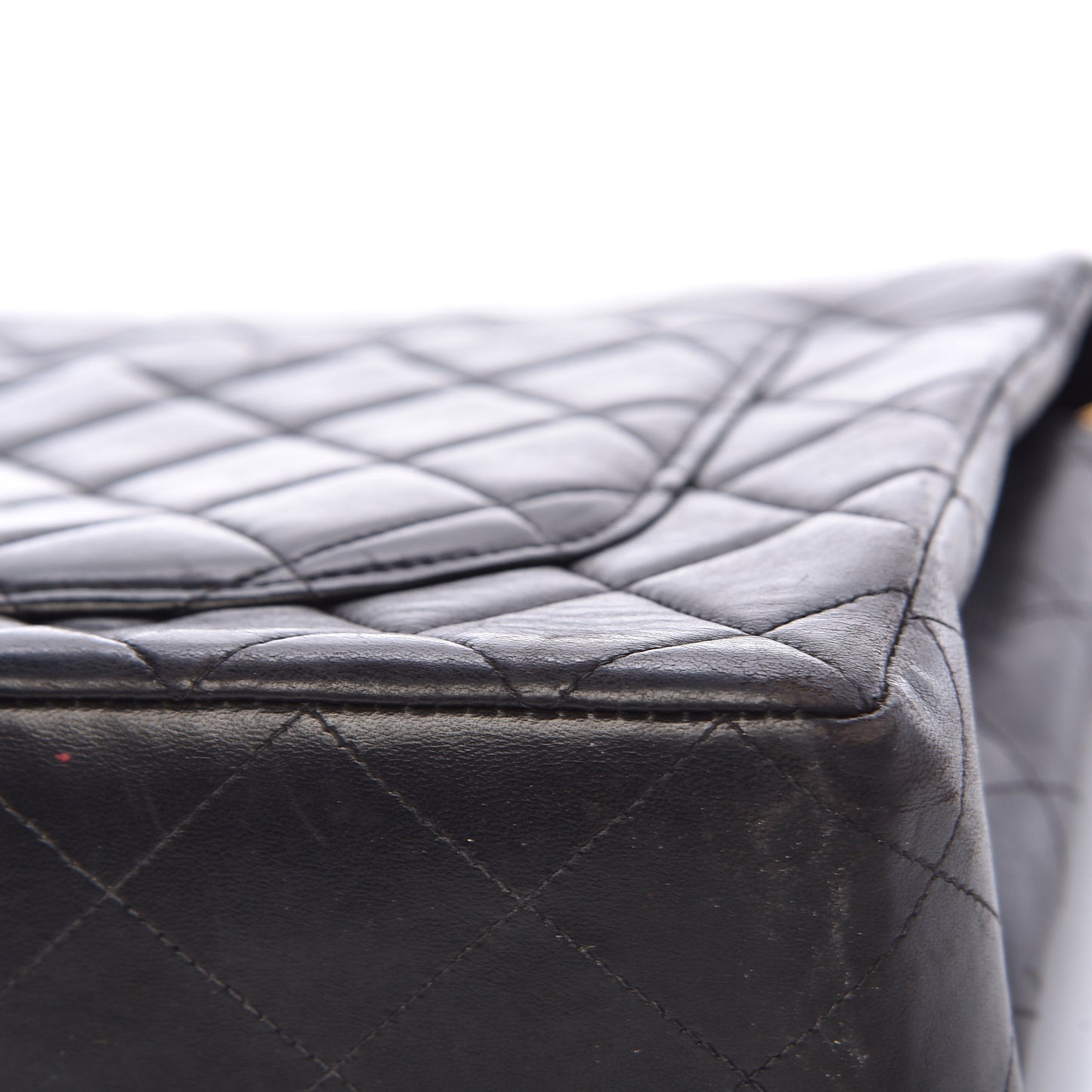 Lambskin Quilted Jumbo Single Flap Black