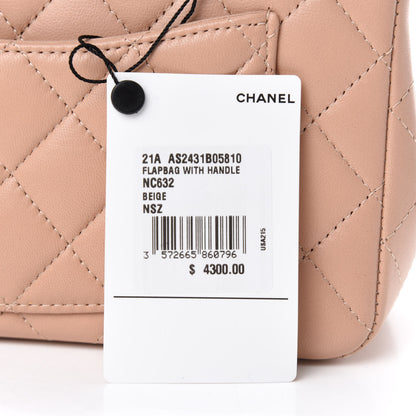 Chanel Lambskin Quilted Mini Top Handle Rectangular Flap Beige 11 of 11