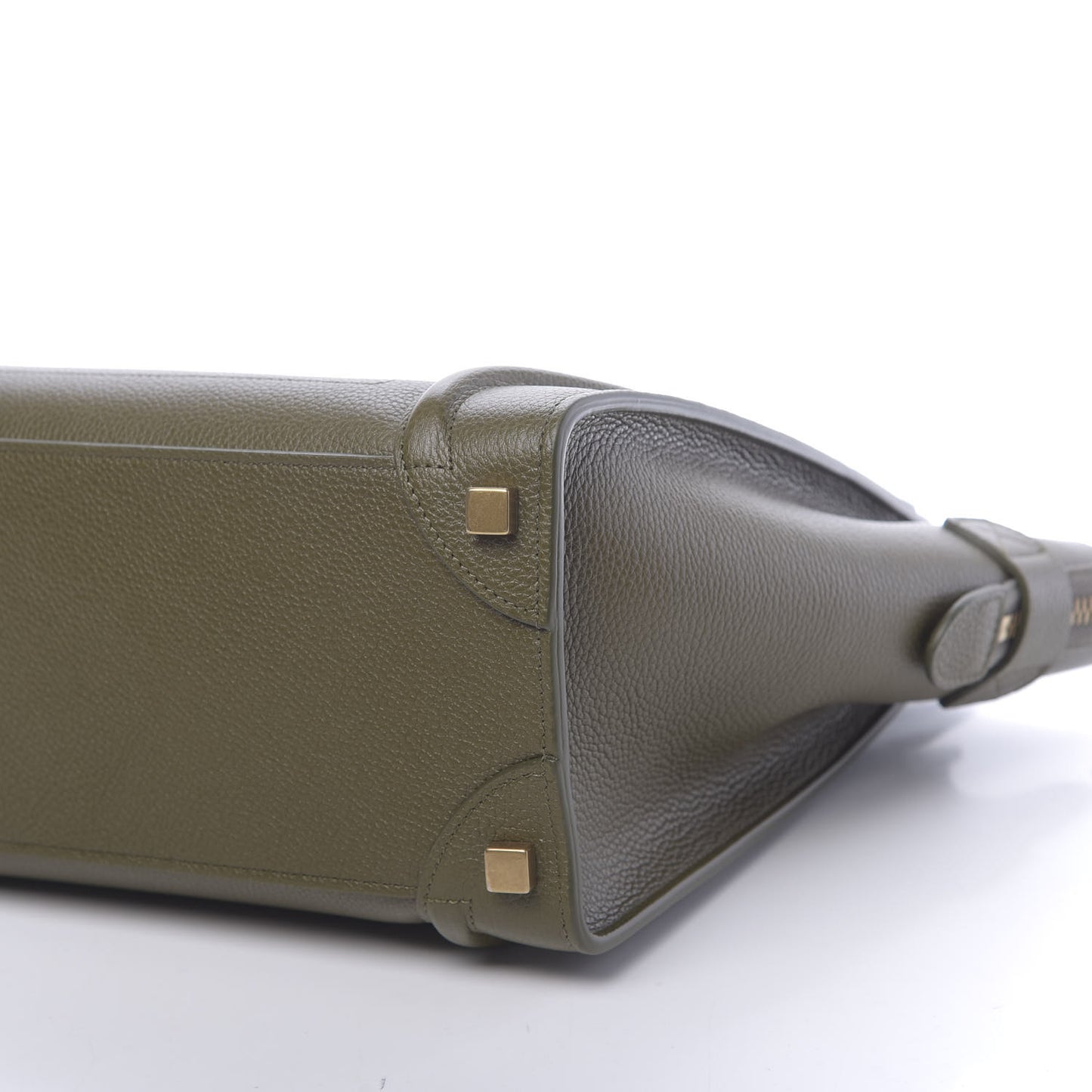 Drummed Calfskin Micro Luggage Dark Olive